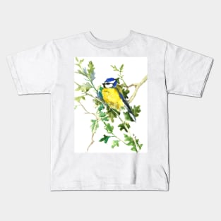Blue Tit and Oak Tree Kids T-Shirt
